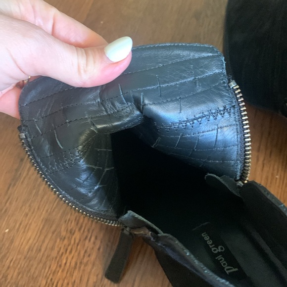 PAUL GREEN Malibu Sliced Zip Bootie in Black Nubuck Leather - Picture 5 of 6